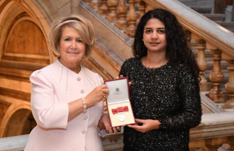 Christine with councillor for Glasgow Pollok Ward, Roza Salih